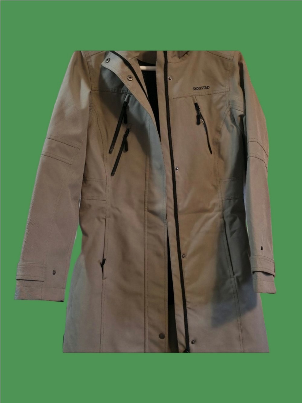 4/$97 Deal! SKOGSTAD Green Gray Hooded Rain Coat
